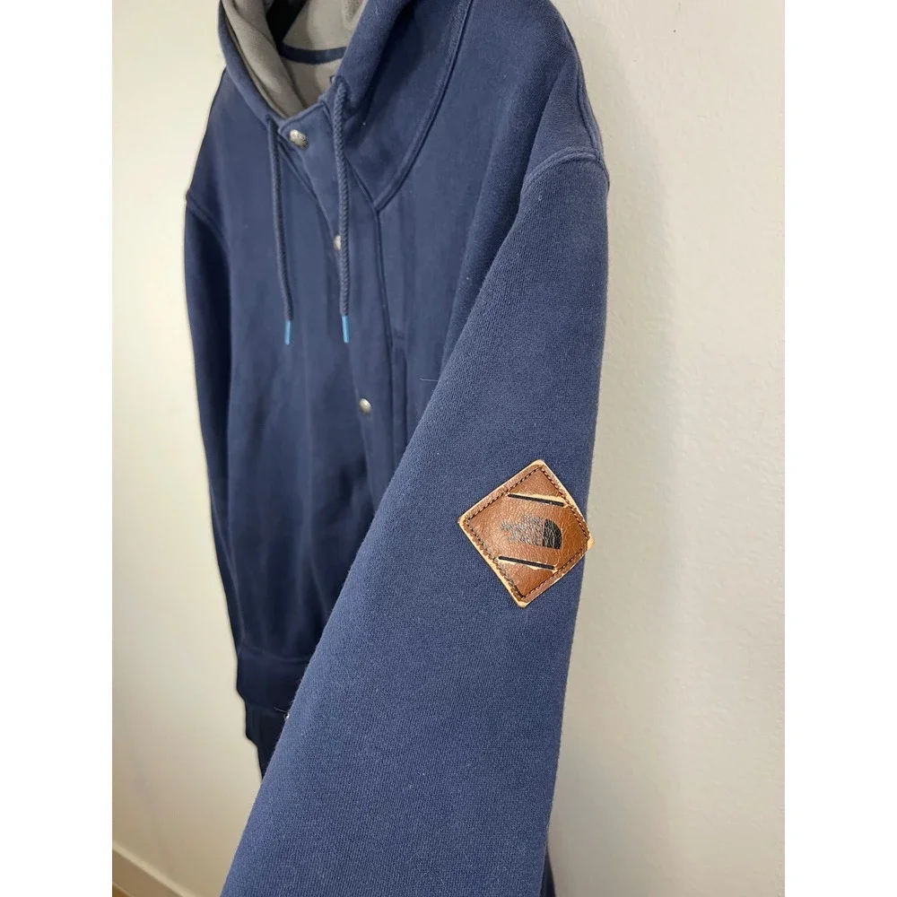 The North Face Mens Heavyweight Fleece Lined Hoodie Jacket Navy Blue XXL